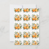 Watercolor Spetterende Oranje Bloemen Bruidsdiner Bedankkaart (Achterkant)