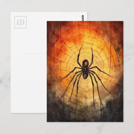 Watercolor Spider Briefkaart (Voorkant / Achterkant)