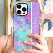 Watercolor Splash Aangepaste Naam Case-Mate iPhone Case