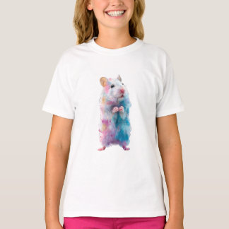 Watercolor Splash Pastel Galaxy Hamster Kids T-shirt