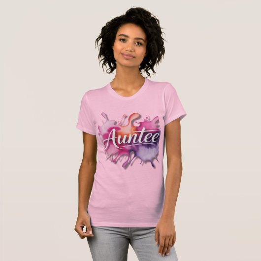 Watercolor Splash with Auntee typography  T-shirt (Voorkant volledig)