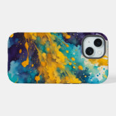 Watercolor Splashes Background iPhone 15 Case (Achterkant horizontaal)