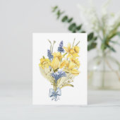 Watercolor Spring Bouquet with Yellow Daffodils Briefkaart (Staand voorkant)