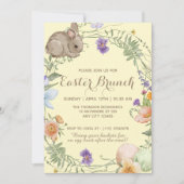 Watercolor Spring Floral Bunny Easter Brunch  Kaart (Voorkant)
