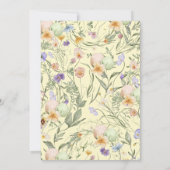 Watercolor Spring Floral Bunny Easter Brunch  Kaart (Achterkant)