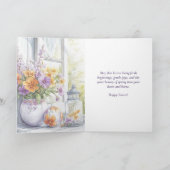 Watercolor Spring Florals Happy Easter Card Kaart (Binnen)