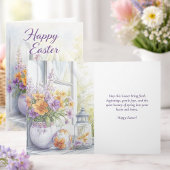 Watercolor Spring Florals Happy Easter Card Kaart