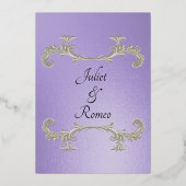 Watercolor Spring Wildflowers - Blue Lilac Folie Uitnodiging (Achterkant)