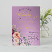 Watercolor Spring Wildflowers - Lavender Folie Uitnodiging (Staand Voorkant)