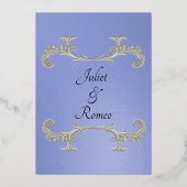 Watercolor Spring Wildflowers - Sky Blue Folie Uitnodiging (Achterkant)