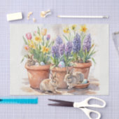 Watercolor Springtime / Easter Bunny Floral  Tissuepapier (Craft)