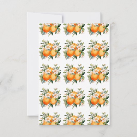 Watercolor Spritz Sinaasappel Bloemen Bruidsdiner Bedankkaart (Achterkant)