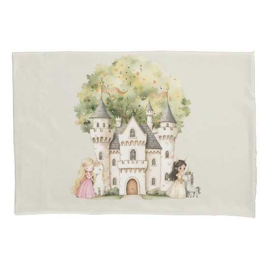 Watercolor Sprookjesprinses Fantasievol Kussensloop (Voorkant)