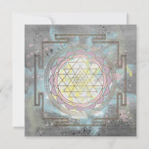 Watercolor Sri Yantra - Wenskaart Notitiekaartje