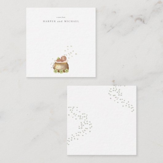 Watercolor st. patricks day baby notitiekaartje (Voorkant / Achterkant)