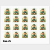 Watercolor St. Patrick's Day Knuffelbeer Vierkante Sticker (Vel)