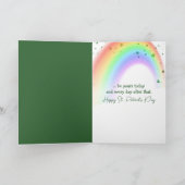 Watercolor St. Patrick's Day Teddybeer  Kaart (Binnen)