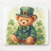 Watercolor St. Patrick's Day Teddybeer Muismat (Voorkant)