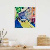 Watercolor stad Praga Poster (Keuken)
