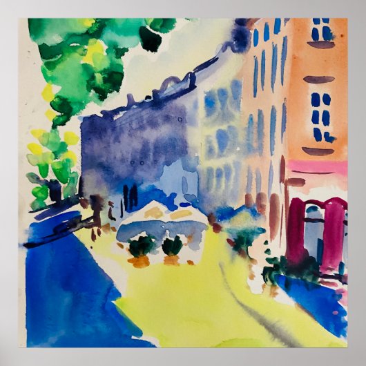 Watercolor stad Praga Poster (Voorkant)