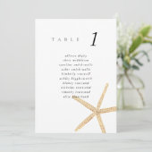 Watercolor Starfish Beach 5x7" Wedding Seat Chart (Staand voorkant)