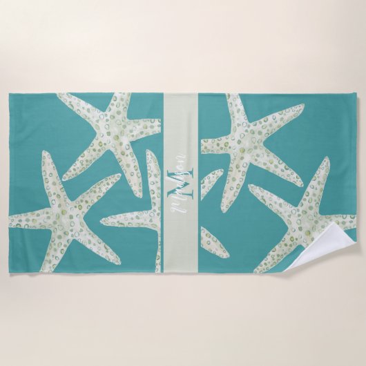 Watercolor Starfish Beach Towel Strandlaken (Voorkant)