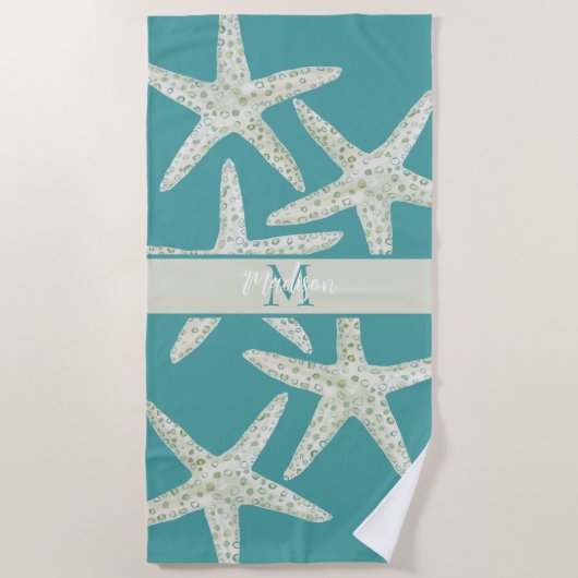 Watercolor Starfish Beach Towel Strandlaken (Voorkant)