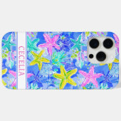 Watercolor Starfish Monogrammed  Case-Mate iPhone Case (Achterkant (horizontaal))