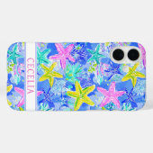 Watercolor Starfish Monogrammed Case-Mate iPhone Case (Achterkant (horizontaal))