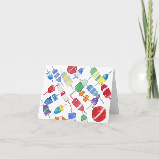Watercolor, stationary Buoys Bedankkaart (Voorkant)
