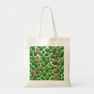 Watercolor Stekelige Peer Cactus Roze Bloem Patroo Tote Bag