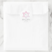 Watercolor Ster van David Bat Mitzvah Ronde Sticker (Tas)