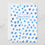 Watercolor sterren - blauw feestdagenkaart (Voorkant)