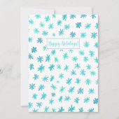 Watercolor sterren - turquoise feestdagenkaart (Voorkant)