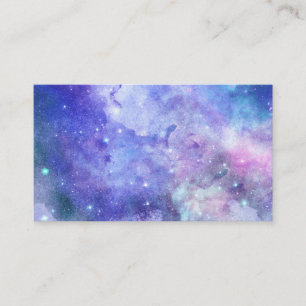 Watercolor Sterrennacht Sterrenstelsel Lucht Paars Visitekaartje