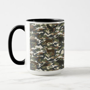 Watercolor stijl camouflage camo met dieren mok