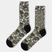 Watercolor stijl camouflage camo met dieren sokken (Links)