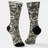 Watercolor stijl camouflage camo met dieren sokken (Gebogen)