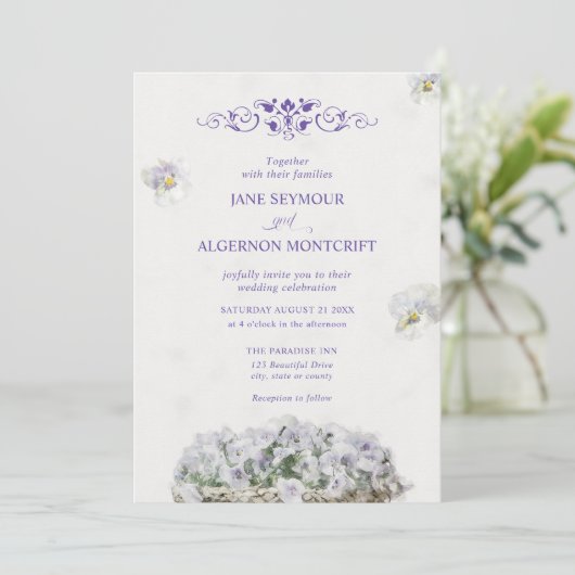 Watercolor stijl pannenkoeken bruiloft uitnodiging (Staand voorkant)