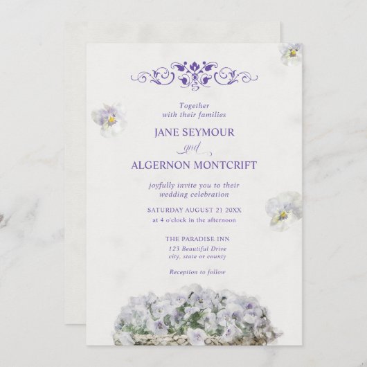 Watercolor stijl pannenkoeken bruiloft uitnodiging (Voorkant / Achterkant)