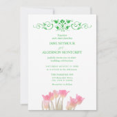 Watercolor stijl tulpen bruiloft uitnodiging (Voorkant)