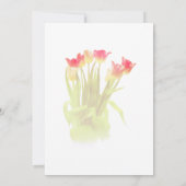 Watercolor stijl tulpen bruiloft uitnodiging (Achterkant)