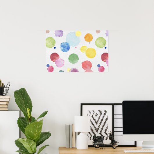 Watercolor Stippen 1 Poster (Thuiskantoor)