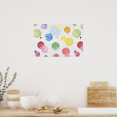 Watercolor Stippen 1 Poster (Keuken)