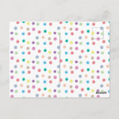 Watercolor Stippen Eerste Verjaardagsfeestje Kleur Briefkaart (Achterkant)