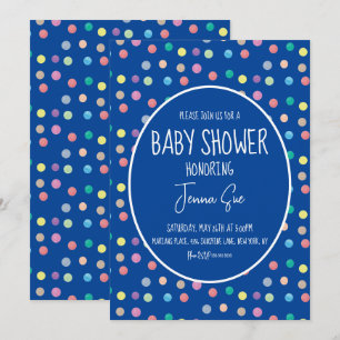 Watercolor Stippen Geschilderde Baby Shower  Kaart