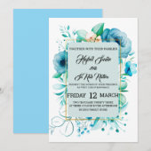 Watercolor Stof Blauwe Wilde Rozen Collectie - Sto Kaart (Voorkant / Achterkant)