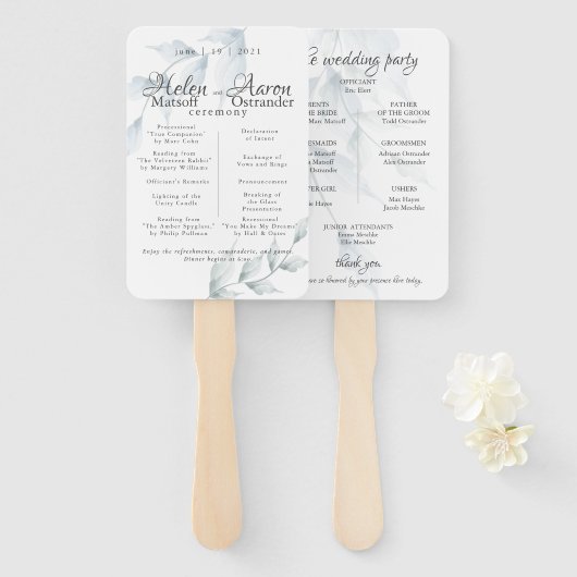 Watercolor Stofblauw Salie Helen Handwaaier (Voorkant en achterkant)