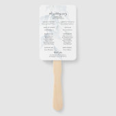 Watercolor Stofblauw Stofig Salie Bloemmotief Handwaaier (Achterkant)