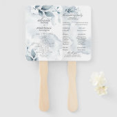 Watercolor Stofblauwe Gebladerte Program Handwaaie Handwaaier (Voorkant en achterkant)